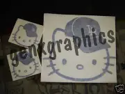 HELLO KITTY LA DODGERS CAP DECAL STICKER VINYL SET of 3
