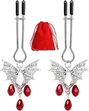 2 Pcs Rhinestone Nipple Clips Pendant Nipple Clamps Adjustable Pressure Breast Clamps Breast Nipple Clips For Women Non Piercing
