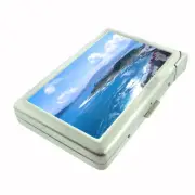 Ocean View D6 Cigarette Case with Built in Lighter Metal Wallet