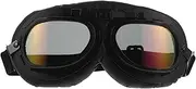 EXAOMBLE Retro Style Motorcycle Goggles Windproof Cycling Glasses for Men Women Night Riding Outdoor Sports
