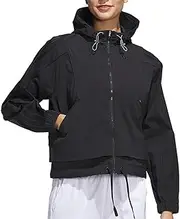 [adidas] Beyond The Course Golf Jacket, Water Repellent, Full Zip, Box Silhouette, Long Sleeve Hoodie, Women's
