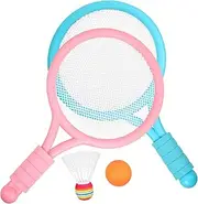 HANABASS 1Set Badminton Racket Set Childrens Badminton Rackets with Shuttlecocks Lightweight Easy to Grip for Outdoor Sports for Boys and Aged and Fun