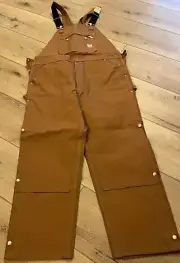 NWT - Mens CARHARTT Loose Fit Zip to Thigh DUCK Bib Overalls (38 x 34)