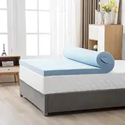 Luxor Memory Foam Mattress Topper Cool Gel Infused Bamboo Cover 8CM Underlay (Single)
