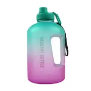 Large Capacity Water Bottle with Straw for Sports & Fitness (Gradient Green Pink