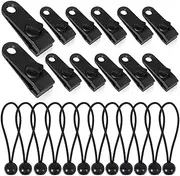 Mifrsnu 24 PCS Tarp Clips Heavy Duty Lock Grip Awning Clips,Tarp Tarp Fasteners,Tent Clips Pool Awning Cover Bungee