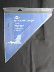 ALVIN S1450 10" Transparent TRIANGLE 45°/90° BRAND NEW Plastic Drafting Graphic