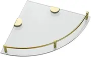 Qeunrtiy Bathroom Shelves, Bathroom Glass Corner Shelf,Tempered Glass Shelf for Storing Shower Gel/Soap-B