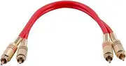 Seismic Audio SAPRCA1-RD Premium Red 1 Foot Dual RCA Male to Dual RCA Male Audio Patch Cable