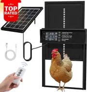 Solar Powered Automatic Chicken Coop Door USB Charging 4 Modes with Timer Light