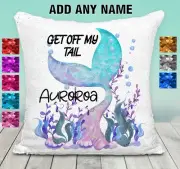 Mermaid Tail Cushion Cover Sequin Throw Pillow Flip Sequins Personalised