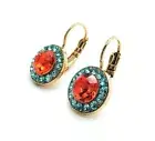 Earrings By Mariana Woman Sassy Light Turquoise and Hyacinth Swarovski Crystals
