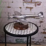 Vintage Spitfire Model Metal on Wooden Base Home Decor Gift Showpiece