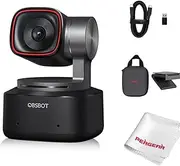 OBSBOT Tiny 2 AI-Powered PTZ 4K Webcam 1/1.5" CMOS 4X Faster Focusing USB 3.0 10x Faster Data Transmission Voice Control, W Cleaning Cloth