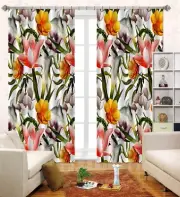 3D Art Flowers 6 Blockout Photo Curtain Print Curtains Drapes Fabric Window AU