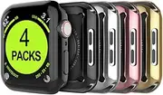 [Tekcoo] [Built-in Screen with Case] Compatible for Apple Watch 38mm 40mm 41mm 42mm 44mm 45mm 49mm Women Men Bumper Cover Replace for iWatch Series 9 8 7 6 5 4 3 2 1 SE Ultra 1 2 2023 [4-Pack,45mm]