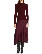 [Sass & Bide] Moderno Fine Wool Knit Rib Top in Dark Cherry