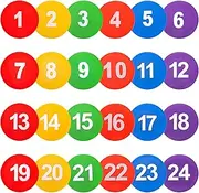 Okllen 24 Pack Poly Vinyl Spot Markers, 9 Inch Floor Dots Non-Slip Rubber Agility Dots, Flat Field Cones Circles for Training, Exercise Drills, Gym, Football, Basketball, 6 Colors
