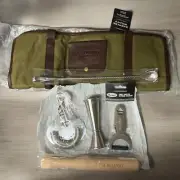 Islay Dry Gin The Botanist Barware Roll-Up Set - 5 Pieces + Bag - Army Green