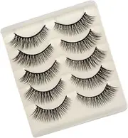 DRESSOOS 5 Pairs Fake Eyelash Natural False Eyelashes Volume False Eyelashes Faux Lashes Segmented False Eyelash Natural Lashes Natural False Lashes Strip Fake Lashes Fause Eyelash Black