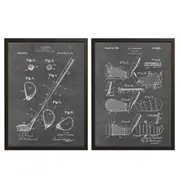 [Namly Design] Patent Drawing Poster - Golf Club / Set of 2
