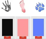 9 Pcs Inkless Hand and Footprint Kit, Baby Imprint Kit 3 Paw Print Ink Pad with 6 Imprint Card, Baby Keepsake Ornament Kit for Newborn Shower Gift Dog Paw Print Kit