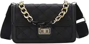 [H HANBELLA - A FASHION TRENDY COLLECTION. FOREVER. -] Hanbella Crossbody Bags for Women & Girls Small Quilted Shoulder Purse Cute Leather Satchel Handbag with Gold Chain Strap