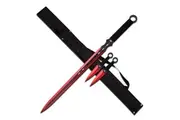 Fantasy Master Red Fantasy Sword & Throwing Knives Combo (K-FM-644RD)