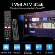 TV98 Android 14.0 Smart TV Box 8K HDMI 2.1 Quad Core WiFi6 Media Stream Player