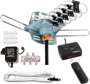 HDTV Antenna Amplified Digital Outdoor 150 Miles Range, 40FT Coax Cable, Support