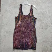 Topshop Mini Dress Women's 10 Multicolor Irredecent Stretch Sequin Formal