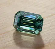 3Ct Green Color Premium Emerald Cut Lab Grown Loose Stone Diamond VVS1 Certified