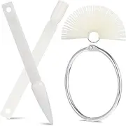 Diy Nail Display Board 200 Pcs Nail Tips Fan-shaped False Tips Metal Storage Rings