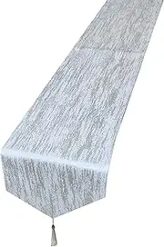 HoliSelear Multi-Size Tree Pattern Table Runner 108 Inches Long, 13 x 108, for Farmhouse Side Desk Tall Kitchen Tea/Coffee Table Dining Room Decoration Party Dresser Thanksgiving Christmas White