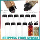 12pcs 100ML Clear Plastics Square Jars Lid Spice Herb Seasoning Storage Bottles