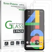 [amFilm] (3 Pack) Pixel 4a Screen Protector Glass (5.8 Inch), Case Friendly (Easy Install) Tempered Glass Screen Protector Film for Google Pixel 4a (2020)