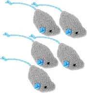 DRESSOOS 5pcs Interactive Cat Cute Plush Mice for Indoor Cats Lightweight Scratching Treats Healthy Exercise Fun Teasing Playthings for Kittens Mouse with Tail