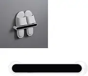 45cm Suction Cup Towel Bar, Wall Mounted No Punch Towel Storage Rack, Removable Hand Towel Holder Shoe Rack for Bathroom Kitchen(Black)/1246