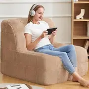 [Cansunna] Bean Bag Chair Sofa Furry Beanbag Chair Couch for Adults Armless Bean Bag Lounge Soft Comfy Chair for Bedroom, Living Room or Balcony (Brown)