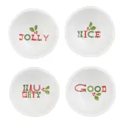 White Ceramic Holiday Tidbit Bowls