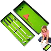 Golf Pen Desktop Game | Desktop Golf Course Cool Workbench Accessories - Fun Novelty Desktop Putting Green Game With Balls And Flag For Golfing Club Props, Birthday, Teen Boys