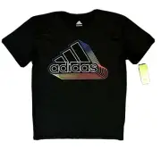 adidas Sonic Boss Poly Tee Big Boys Short Sleeve AEROREADY Black T-Shirt 18/20