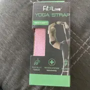 Fit2Live Yoga Strap with Adjustable D Ring 6 Ft Pilates A2