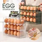 Egg Holder for Refrigerator 3-Layer Flip Fridge Door Storage Space Saver Rack