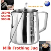 Milk Frothing Jug Stainless Steel Coffee Pitcher Container Latte Art Pen Tank AU