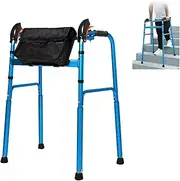 Climbing Stairs Standard Walker Folding Walking Frame Aluminium Folding Lightweight Walking Frame Walking Mobility Aid For Seniors For Climbing Stairs