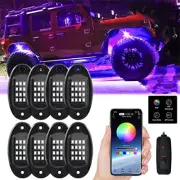 8Pods RGB LED Rock Lights Offroad Music Wireless Bluetooth Underglow Neon Lights