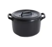 Yanco China BP-4104 Black Pearl Asian Style Melamine 8 oz. Bowl w/ Handle & Lid