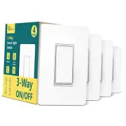 3 Way Smart Switch 4 Pack, 2.4Ghz WiFi Smart Light Switch 3 Way Switch Works