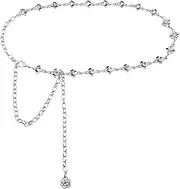 [ECSiNG] Waist Chain Single Row Crystal Belt Chain Diamond Rhinestone Waist Belt Decorative Accessories for Women Lady Girls Zinc Alloy